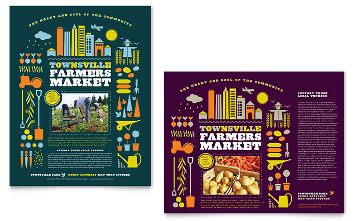 farmers market tri fold brochure template design restaurants menus templates