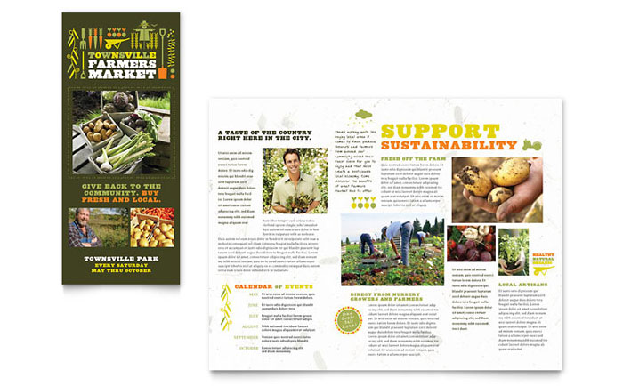 Farmers Market - Tri Fold Brochure Template Design
