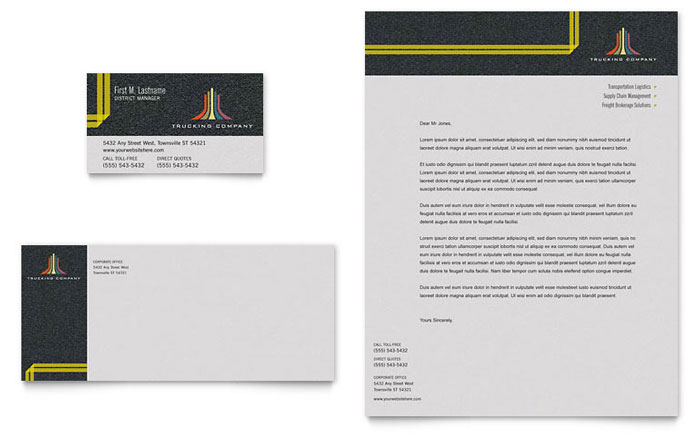 Trucking & Transport Business Card & Letterhead Template Design