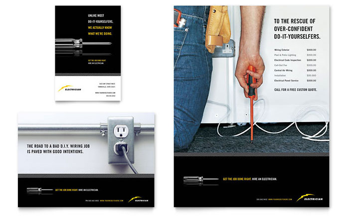 electrician brochure template design cleaning ads examples