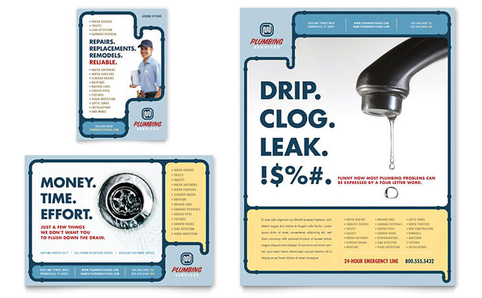 Plumbing Services - Flyer & Ad Template Design
