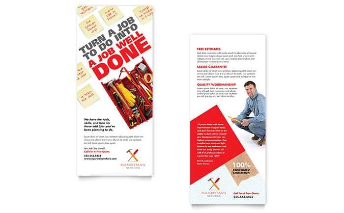 Handyman Services - Rack Card Template Design