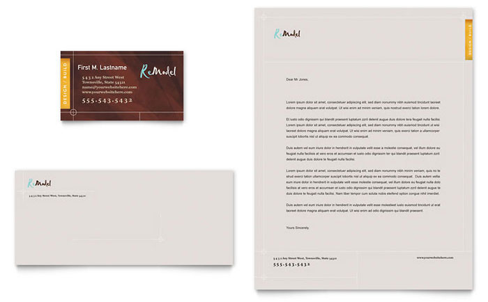 Home Remodeling - Business Card & Letterhead Template Design