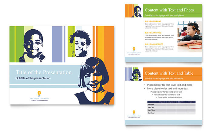 Learning Center & Elementary School PowerPoint Presentation Template Design