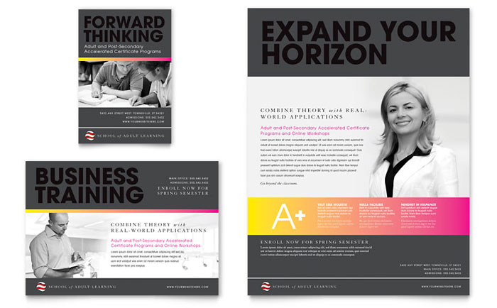 Adult Education Flyer & Ad Template Design