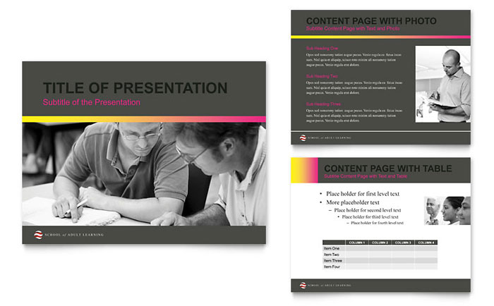 Adult Education PowerPoint Presentation Template Design