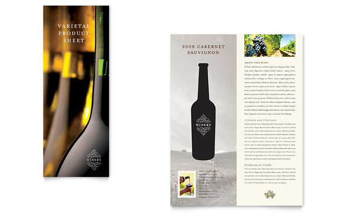 Vineyard & Winery - Datasheet Template Design