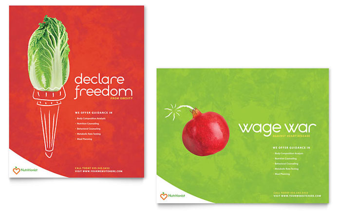 Nutritionist & Dietitian - Poster Template Design