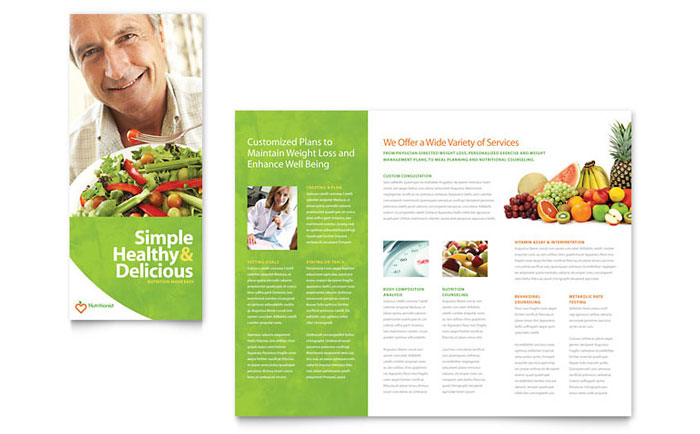 Nutritionist & Dietitian - Tri Fold Brochure Template Design