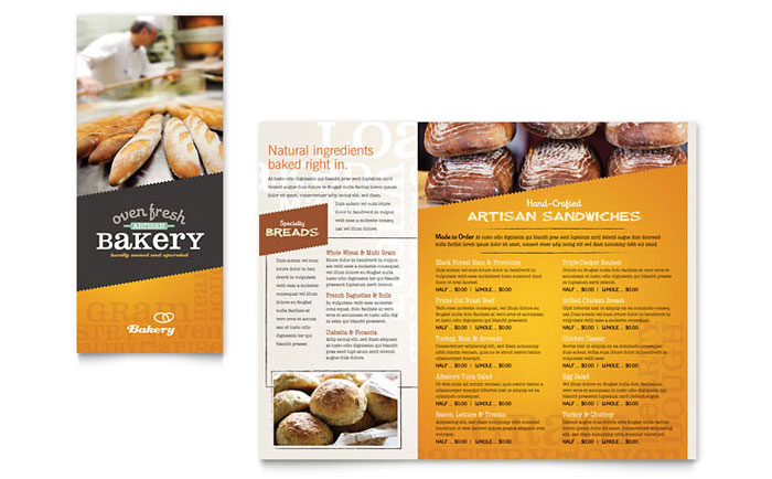 Artisan Bakery - Take-out Brochure Template Design