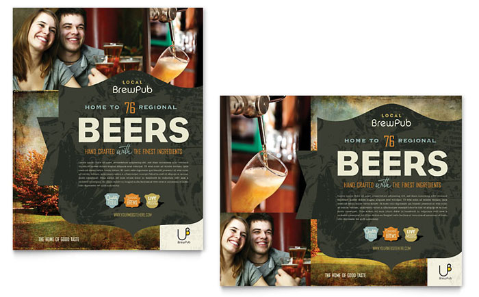 Brewery & Brew Pub Poster Template Design