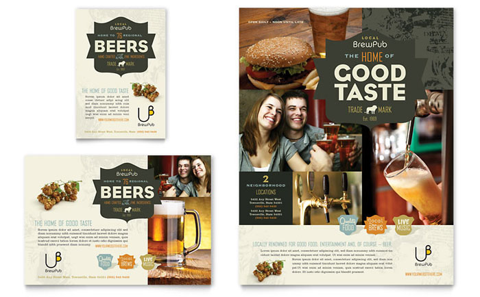 Brewery & Brew Pub - Flyer & Ad Template Design