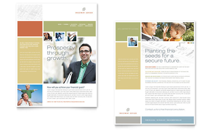 Investment Advisor - Datasheet Template Design