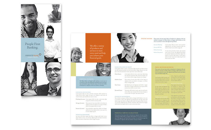 Private Bank - Tri Fold Brochure Template Design