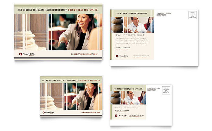 Financial Planner Postcard Template Design