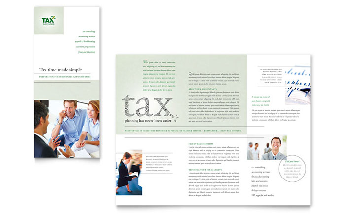 Accounting & Tax Services Tri Fold Brochure Template Design