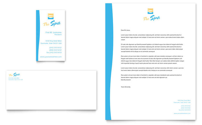 Beauty Spa Business Card & Letterhead Template Design