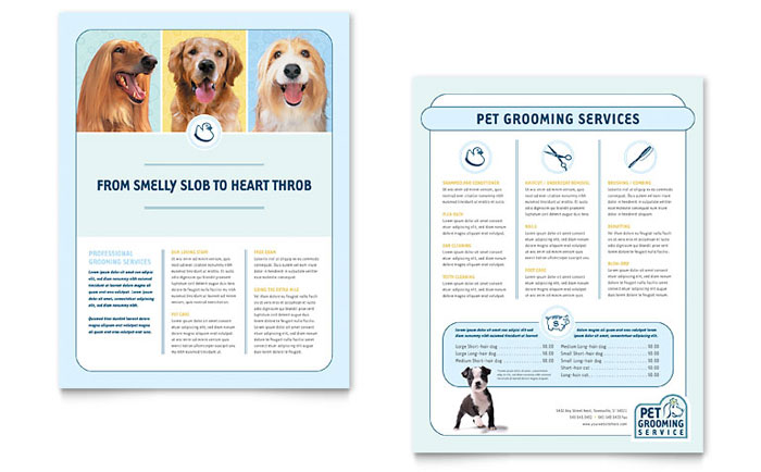 Pet Grooming Service - Datasheet Template Design