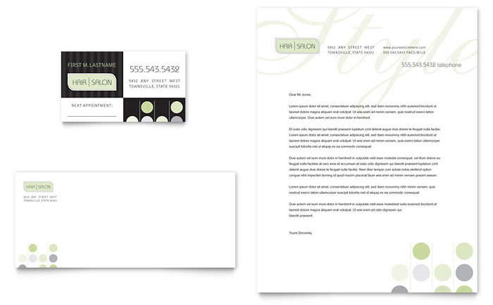 Beauty & Hair Salon Business Card & Letterhead Template Design