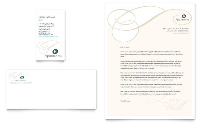 Apartment & Condominium - Business Card & Letterhead Template Design