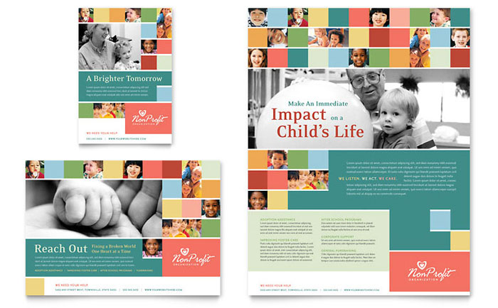 Non Profit Association for Children Flyer & Ad Template Design