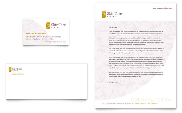 Skin Care Clinic - Business Card & Letterhead Template Design