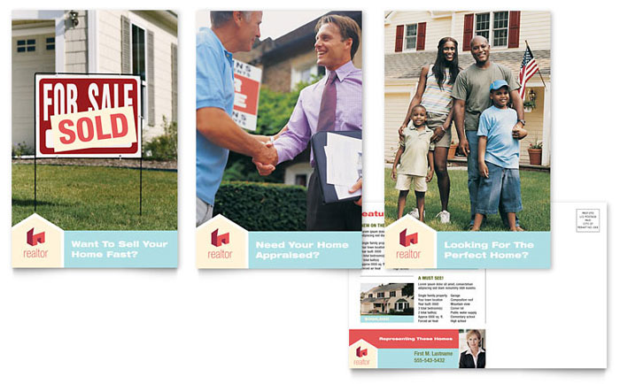 Home Real Estate Postcard Template Design