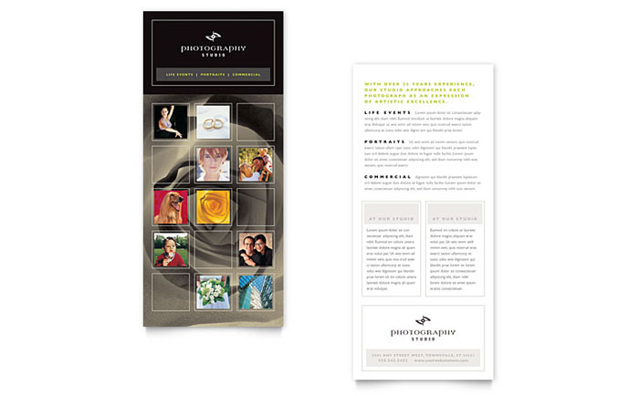 Photography Studio Rack Card Template Design