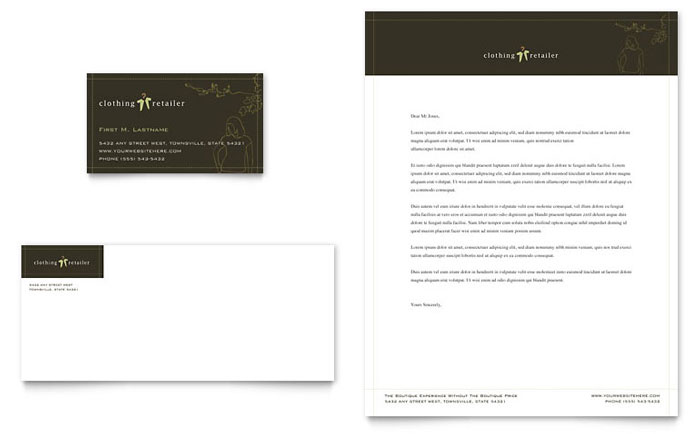 Women's Clothing Store Business Card & Letterhead Template Design