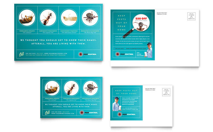 pest control services postcard template design gift certificate template for mac
