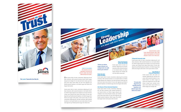Political Campaign - Tri Fold Brochure Template Design