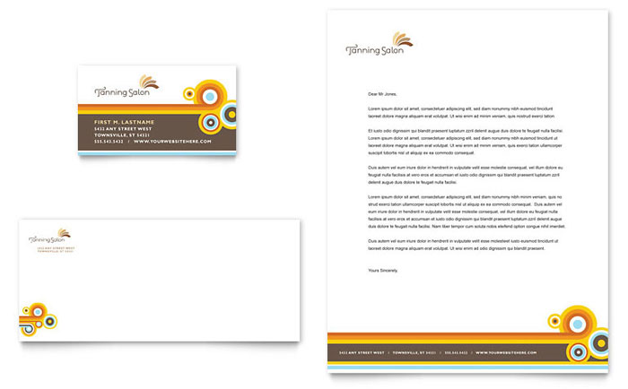 Tanning Salon - Business Card & Letterhead Template Design