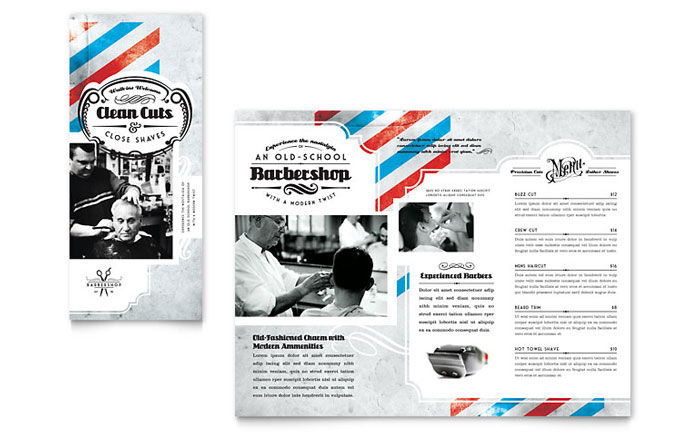 Barbershop - Tri Fold Brochure Template Design
