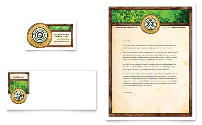 Tree Service - Business Card & Letterhead Template Design