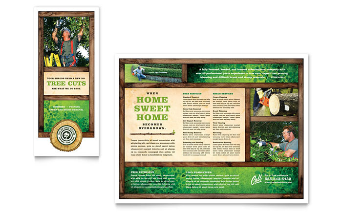 Tree Service - Tri Fold Brochure Template Design