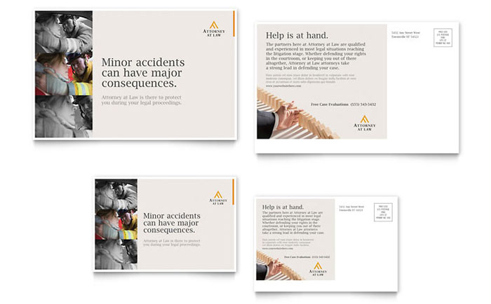 Attorney at Law Postcard Template Design