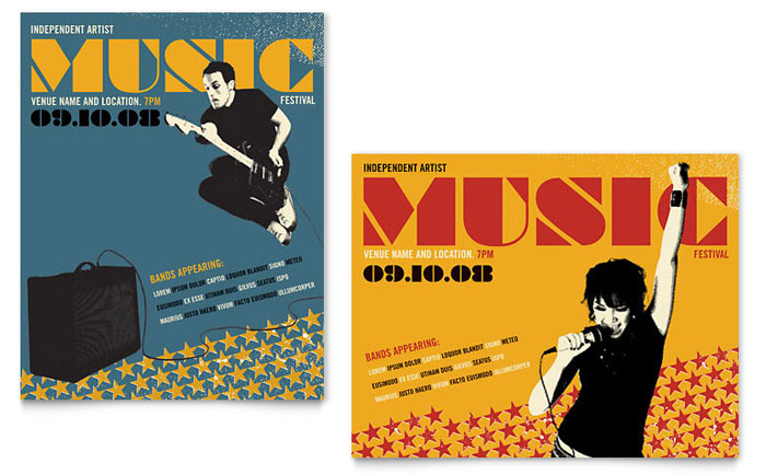 Live Music Festival Event Poster Template Design