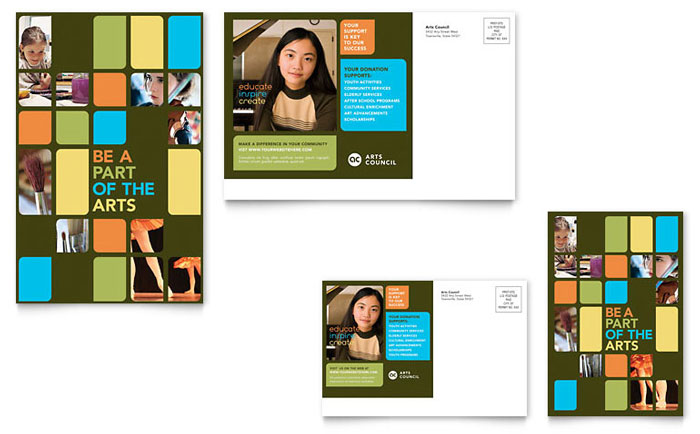 Arts Council & Education - Postcard Template Design