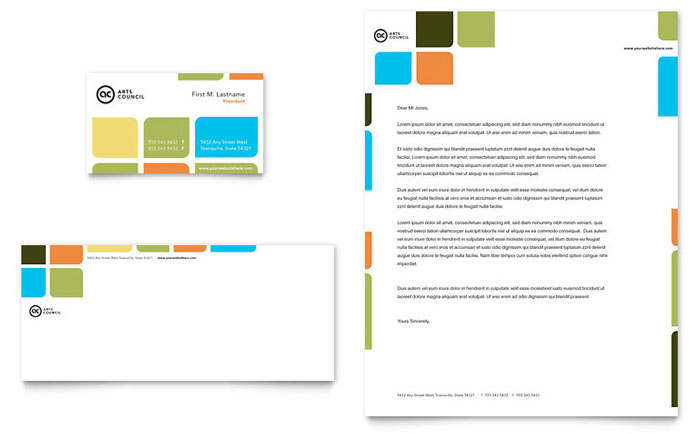 Arts Council & Education - Business Card & Letterhead Template Design