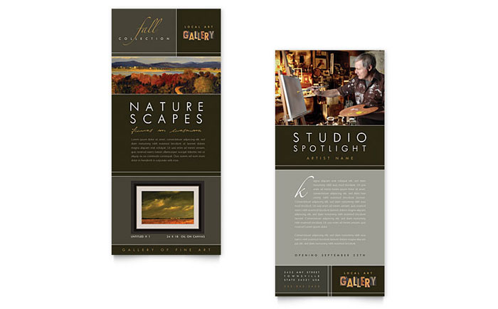 Art Gallery & Artist - Rack Card Template Design