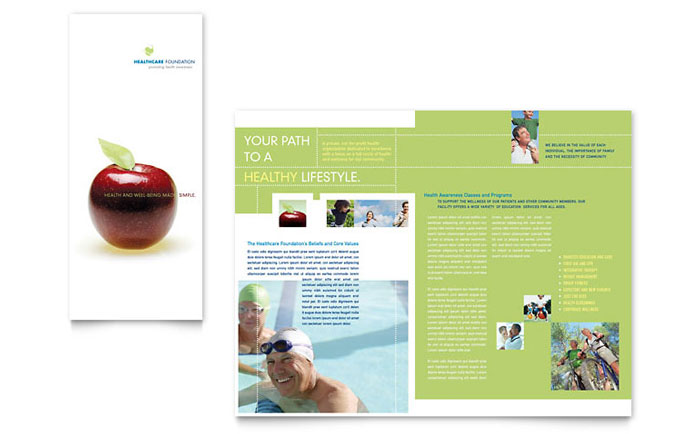 Healthcare Management - Tri Fold Brochure Template Design