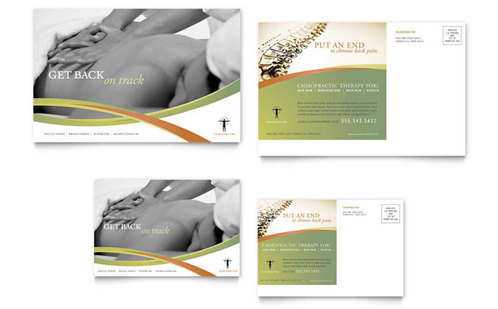 Massage & Chiropractic Postcard Template Design