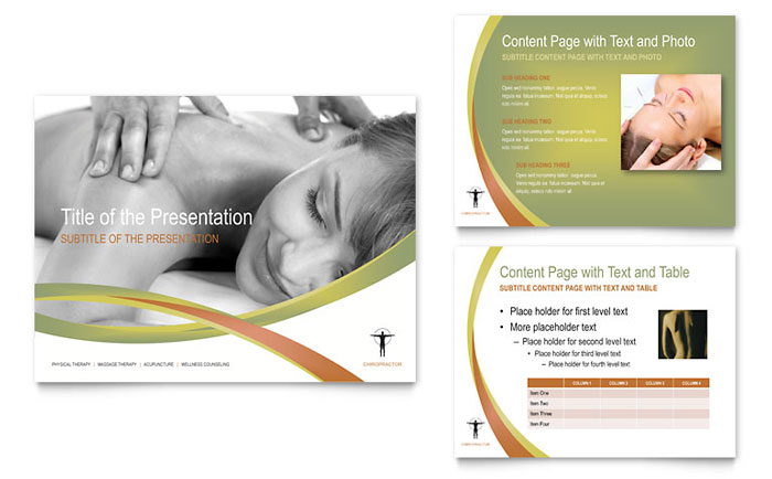 Massage & Chiropractic PowerPoint Presentation Template Design