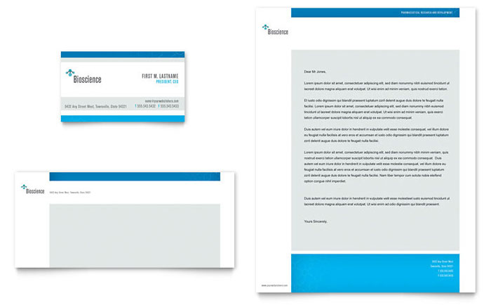 Science & Chemistry Business Card & Letterhead Template Design