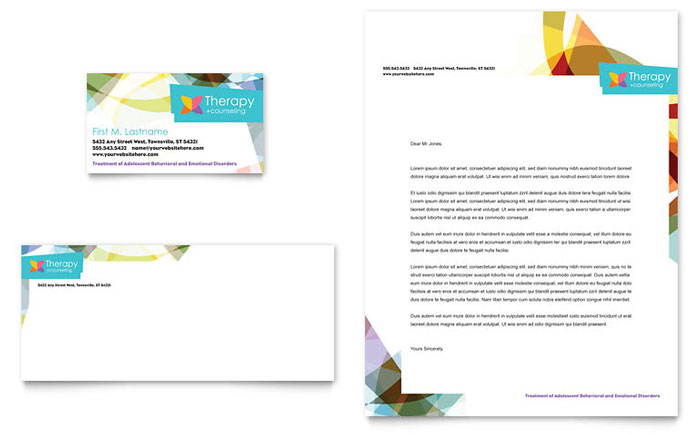 Adolescent Counseling Business Card & Letterhead Template Design