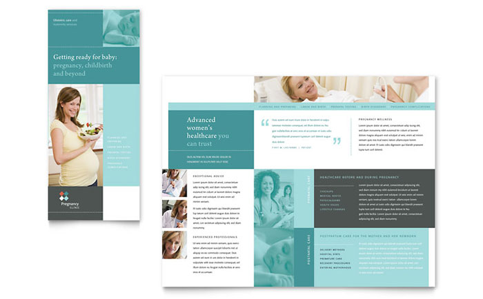 Pregnancy Clinic - Tri Fold Brochure Template Design