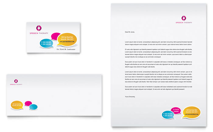 Speech Therapy - Business Card & Letterhead Template Design