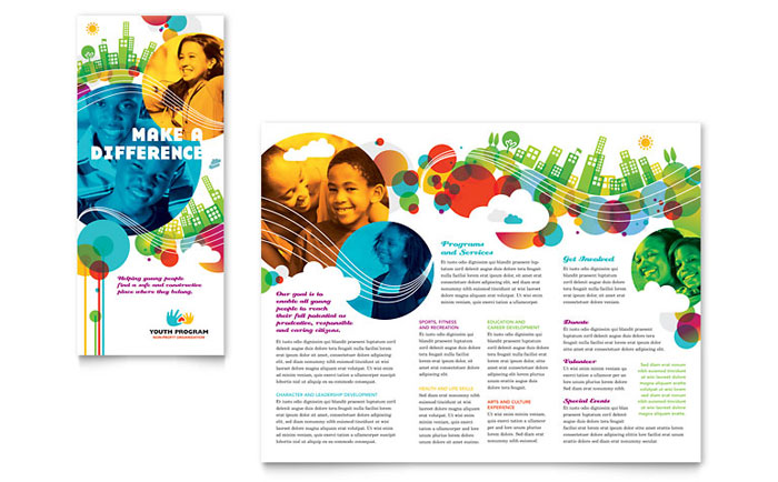 Youth Program Tri Fold Brochure Template Design