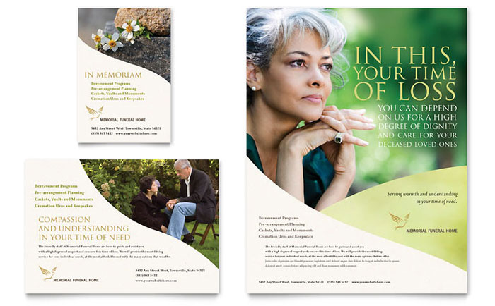 Memorial & Funeral Program Services Flyer & Ad Template Design