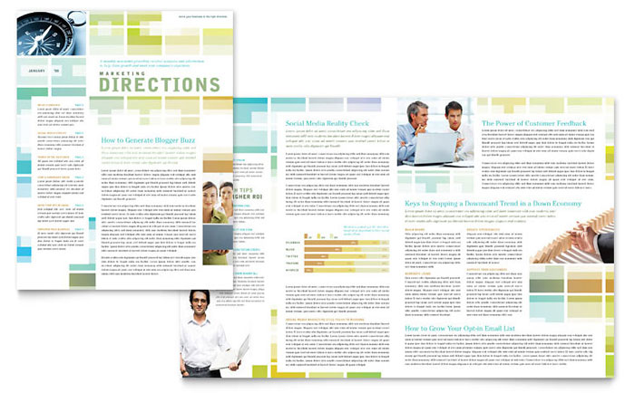 Business Solutions Consultant Newsletter Template Design